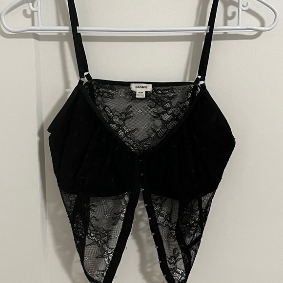 Garage Tops - Garage sheer black lace top